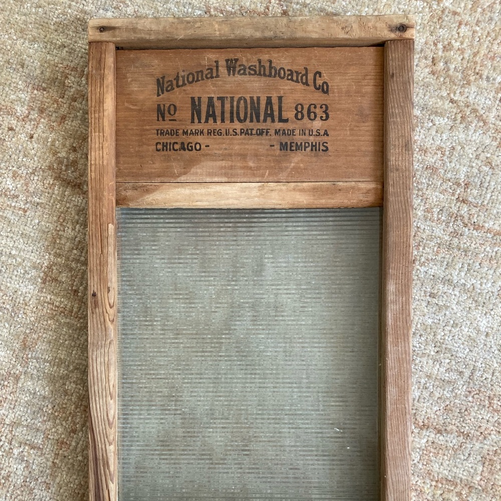 Vintage/Antique Glass Washboard Laundry Room Accent